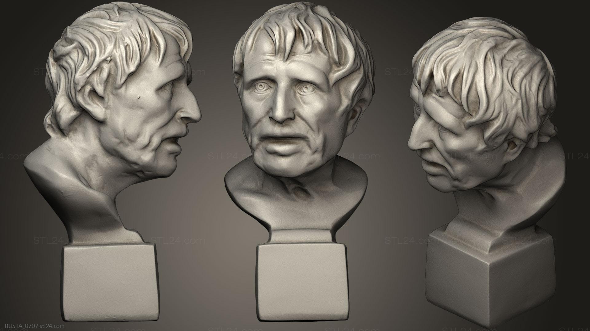 Бюсты и головы античные и исторические (Скульптура 58, BUSTA_0707) 3D модель для ЧПУ станка